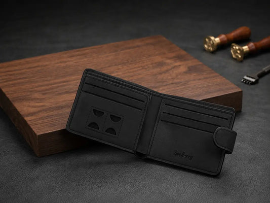 Premium Men's Bifold Wallet with Snap Clouser