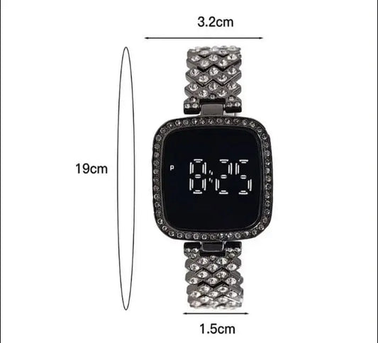Digital Display Women's Bracelet Square Touch Watch