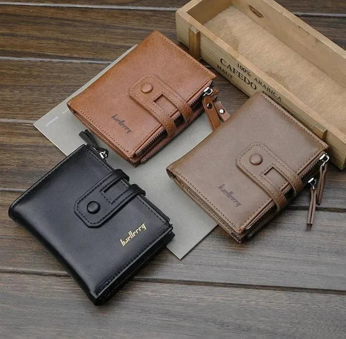 Premium Men's Zipper Bifold Wallet