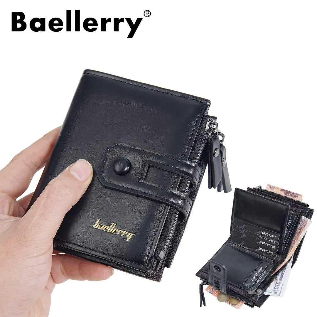 Premium Men's Zipper Bifold Wallet