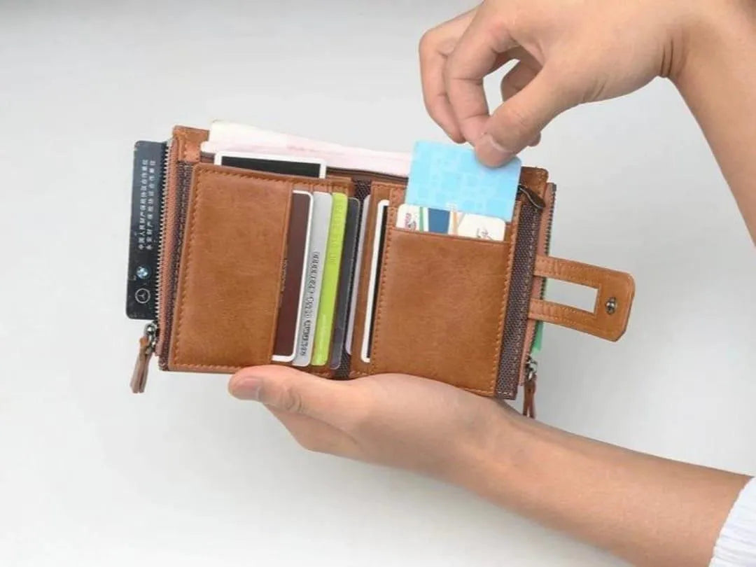 Premium Men's Zipper Bifold Wallet