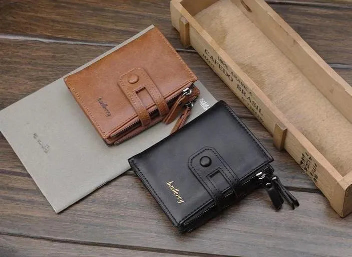 Premium Men's Zipper Bifold Wallet