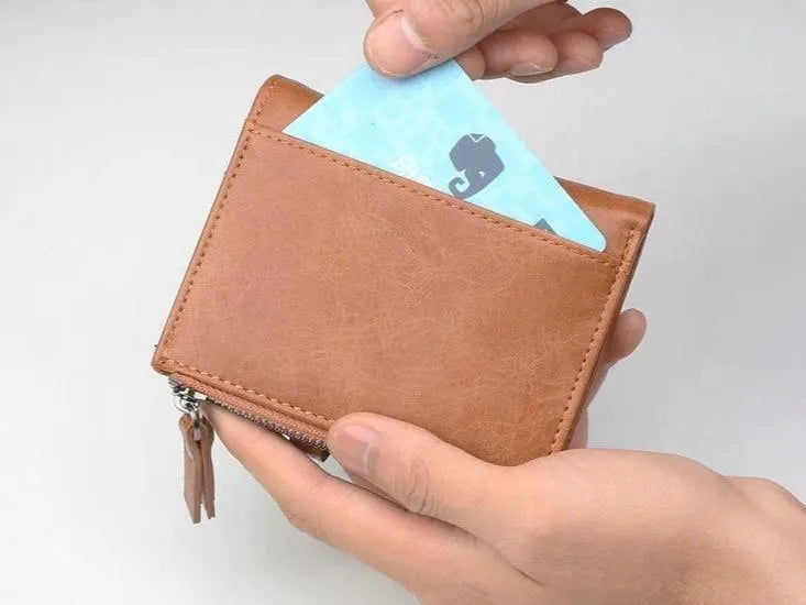 Premium Men's Zipper Bifold Wallet