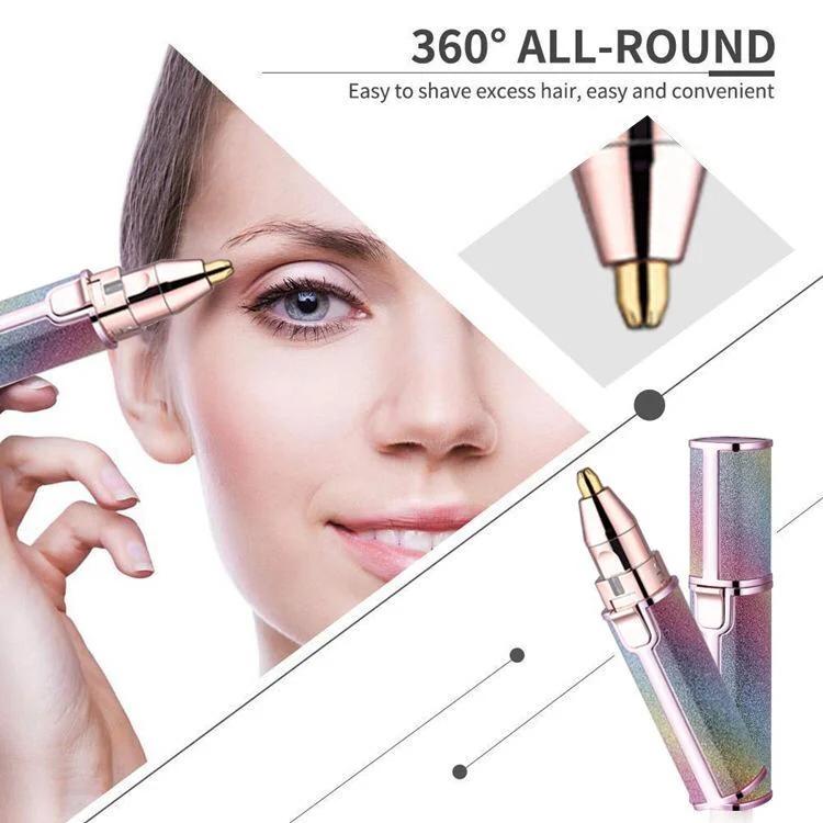 Rechargeable 2 in 1 Eyebrow Trimmer and Facial Shave Multicolor
