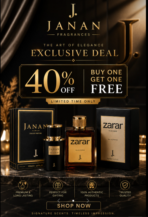 Janan & Zarar Gold Edition Perfume - Buy 1 Get 1 Free | 100ml x 2 Luxury Gift Set For Men